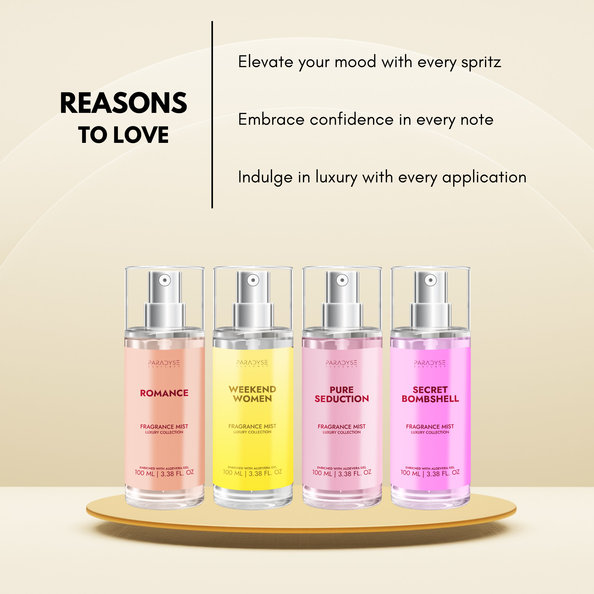 Body Mist For Bride - Pack Of 4 | Secret Bombshell | Weekend Women | Pure Seduction | Romance | 4 X 100ML