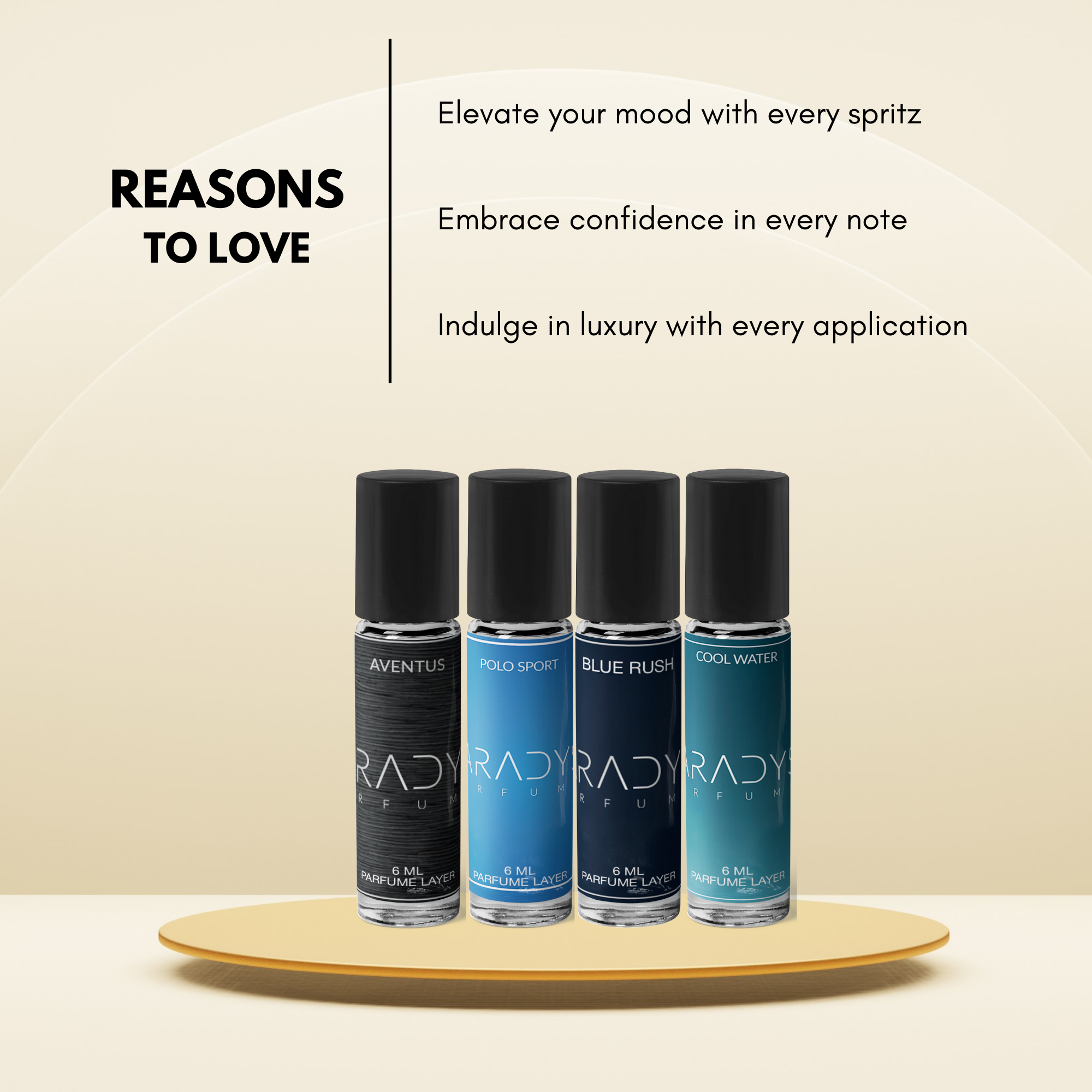 Gym Attar Set - Pack Of 4 | Polo Sport | Aventus | Blue Rush | Cool Water