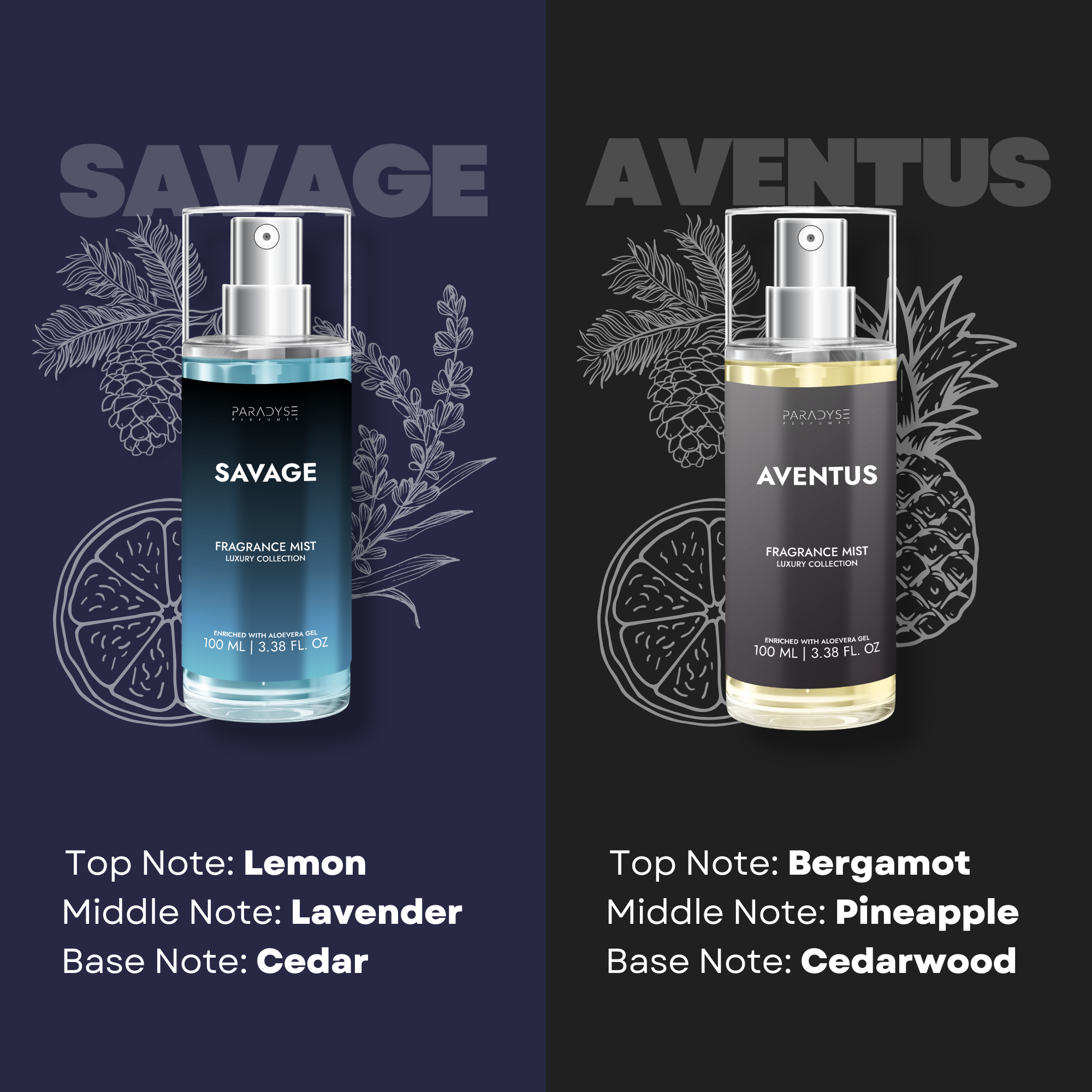 Body Mist For Gym - Pack Of 4 | Blue Rush | Aventus | Cool Water | Savage | 4 X 100ML