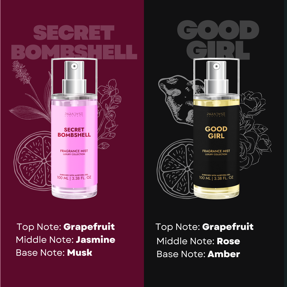 CEO Women Body Mists  - Pack Of 4 | Good Girl | Secret Bombshell | Flora | Coffee Noir | 4 X 100ML