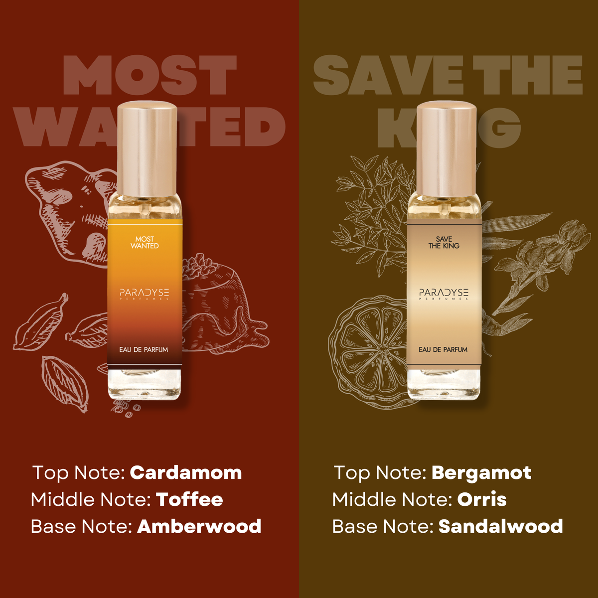 Party perfumes - Pack Of 4 | Most Wanted | Save The King | Ombre Nomade | Ombre Leather 4 X 20 ML