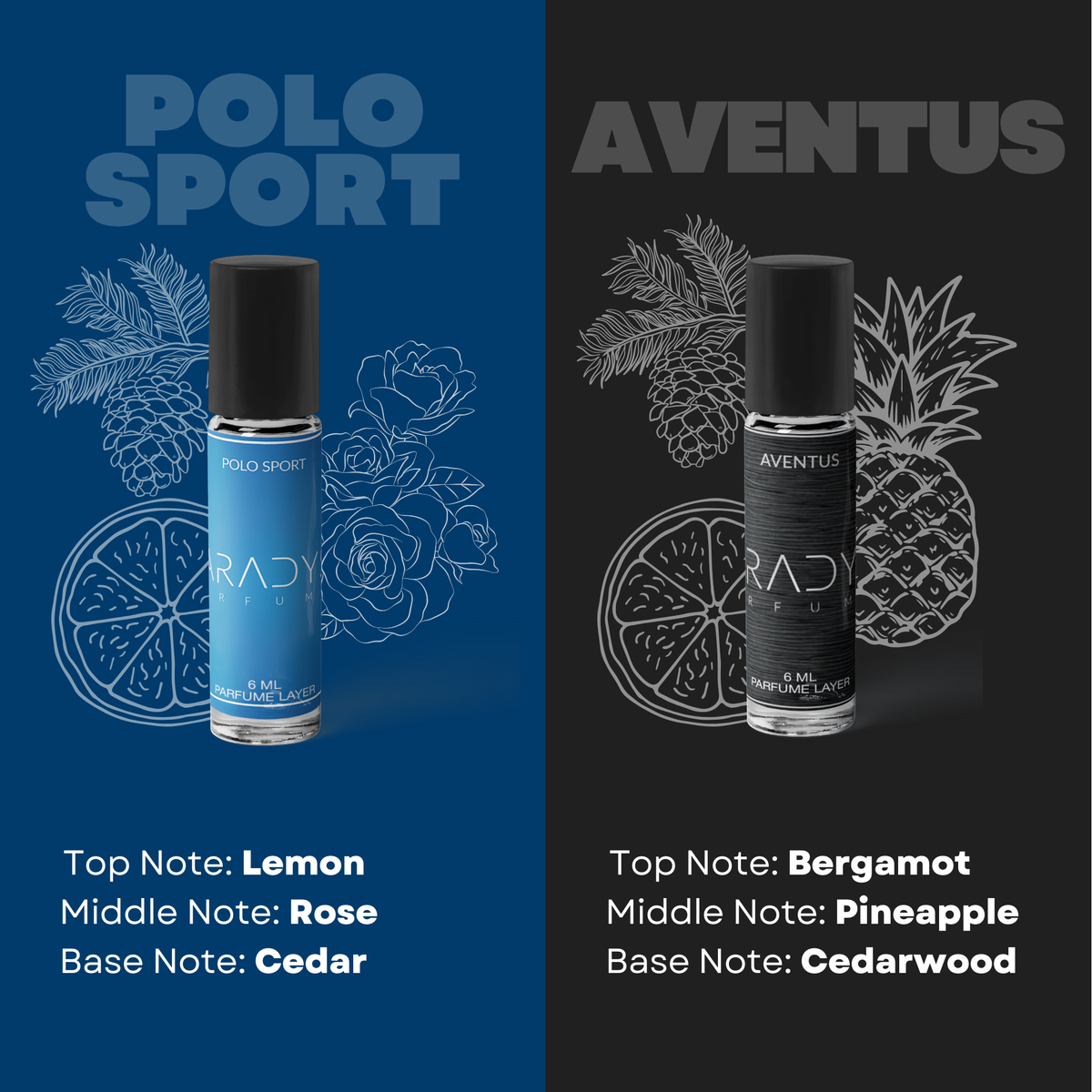 Gym Attar Set  - Pack Of 4 | Polo Sport | Aventus | Blue Rush | Cool Water