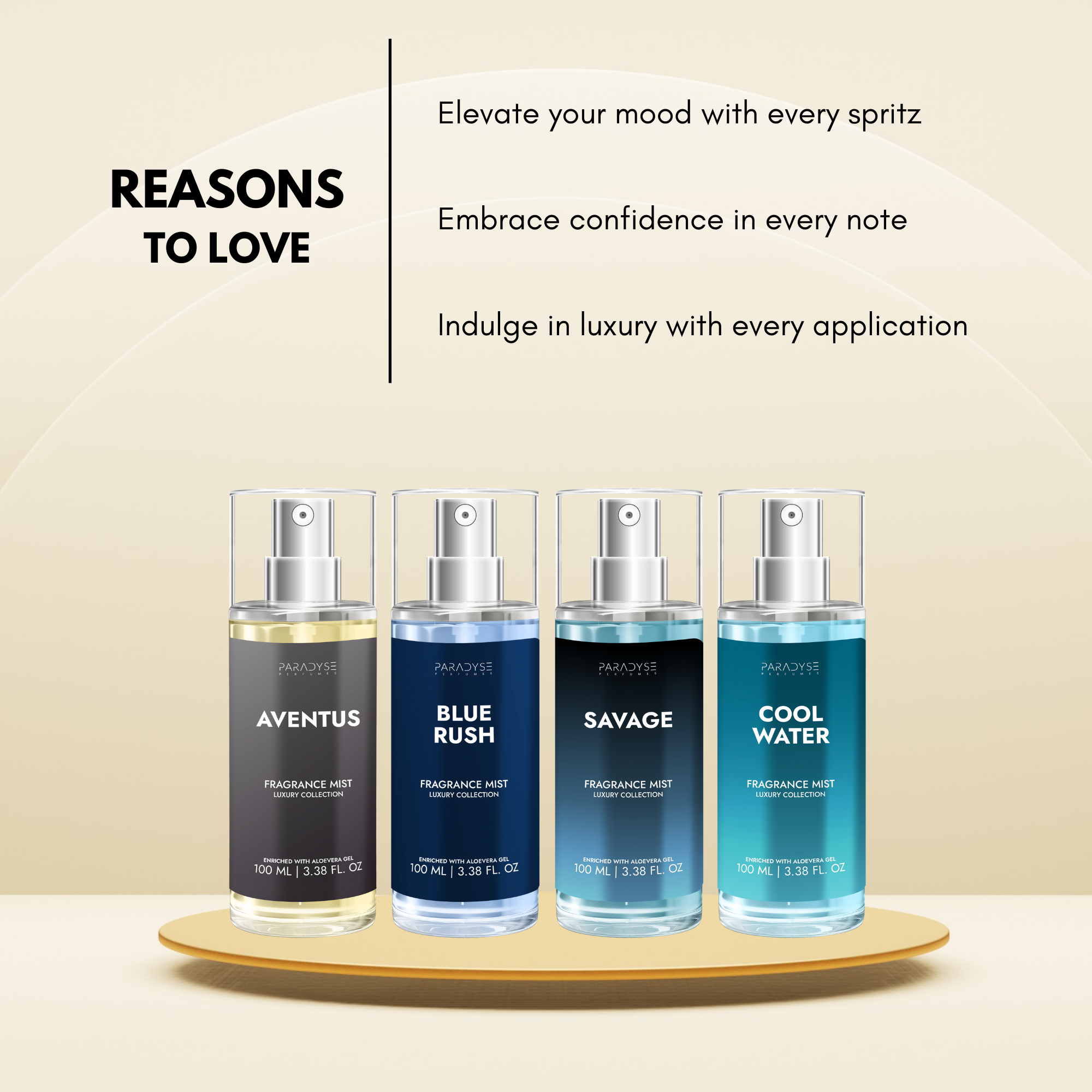 Body Mist For Gym - Pack Of 4 | Blue Rush | Aventus | Cool Water | Savage | 4 X 100ML